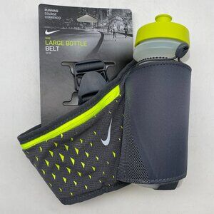Nike Large Fitness Running Belt 22oz Water bottle Gray/Yellow